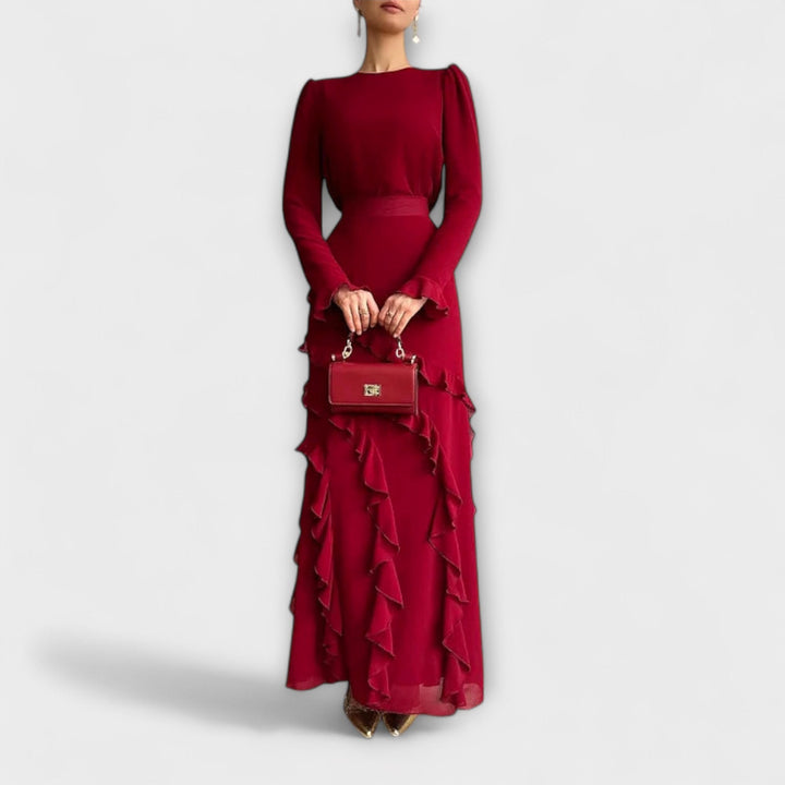 Fallon - Slim Fit Maxi-mekko 3D-helmiöillä
