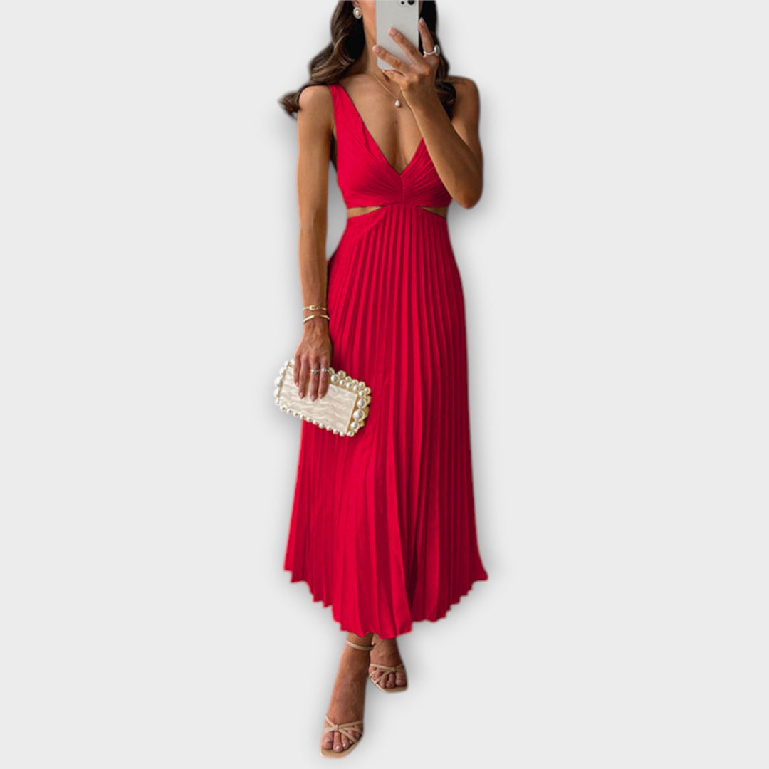 Chic Plissé Midi Illallinenmekko