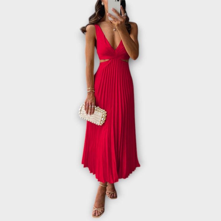 Chic Plissé Midi Illallinenmekko