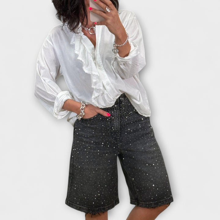 Amaris - Bermuda-shortsit rhinestoneilla