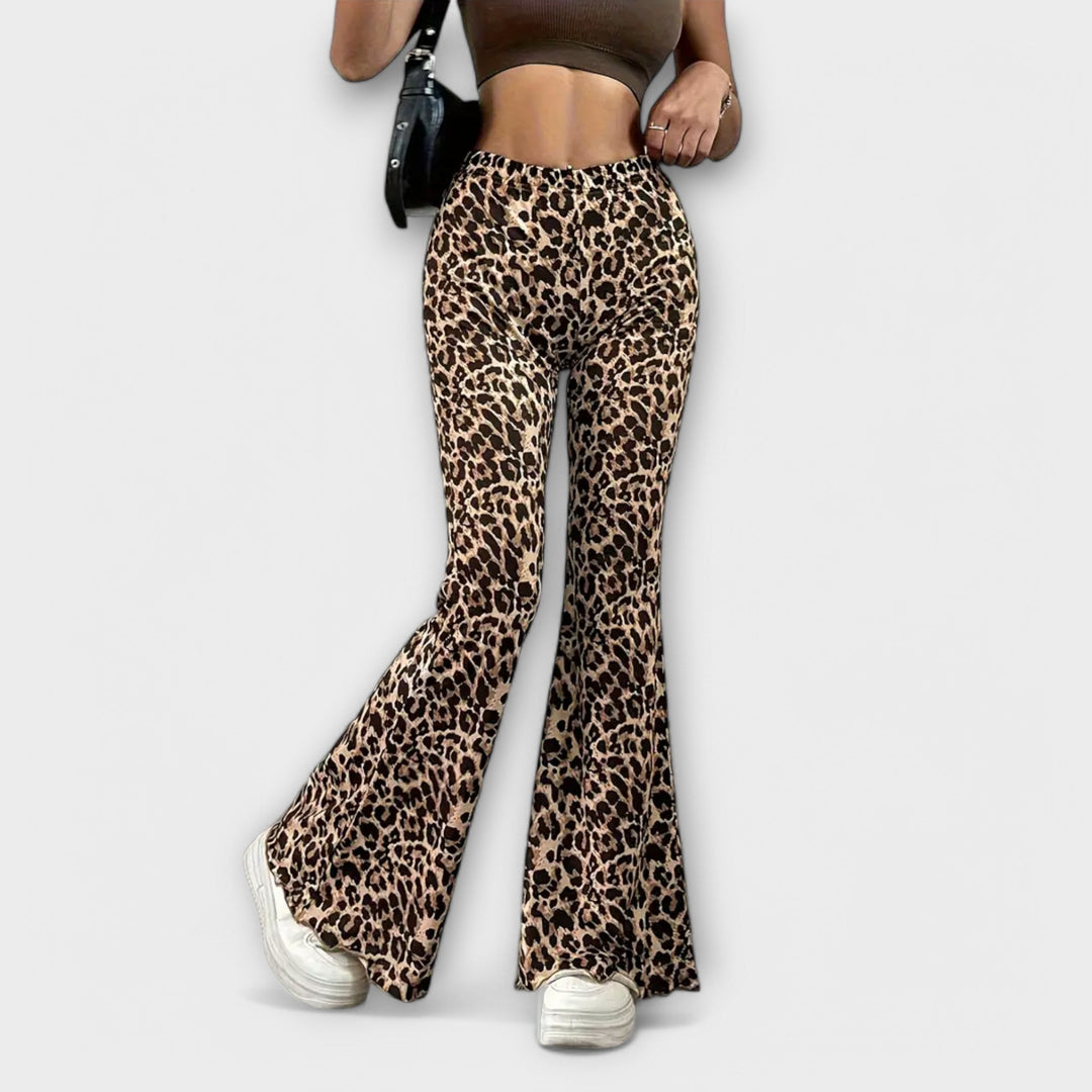 Leopardi-kuvioiset bootcut-housut