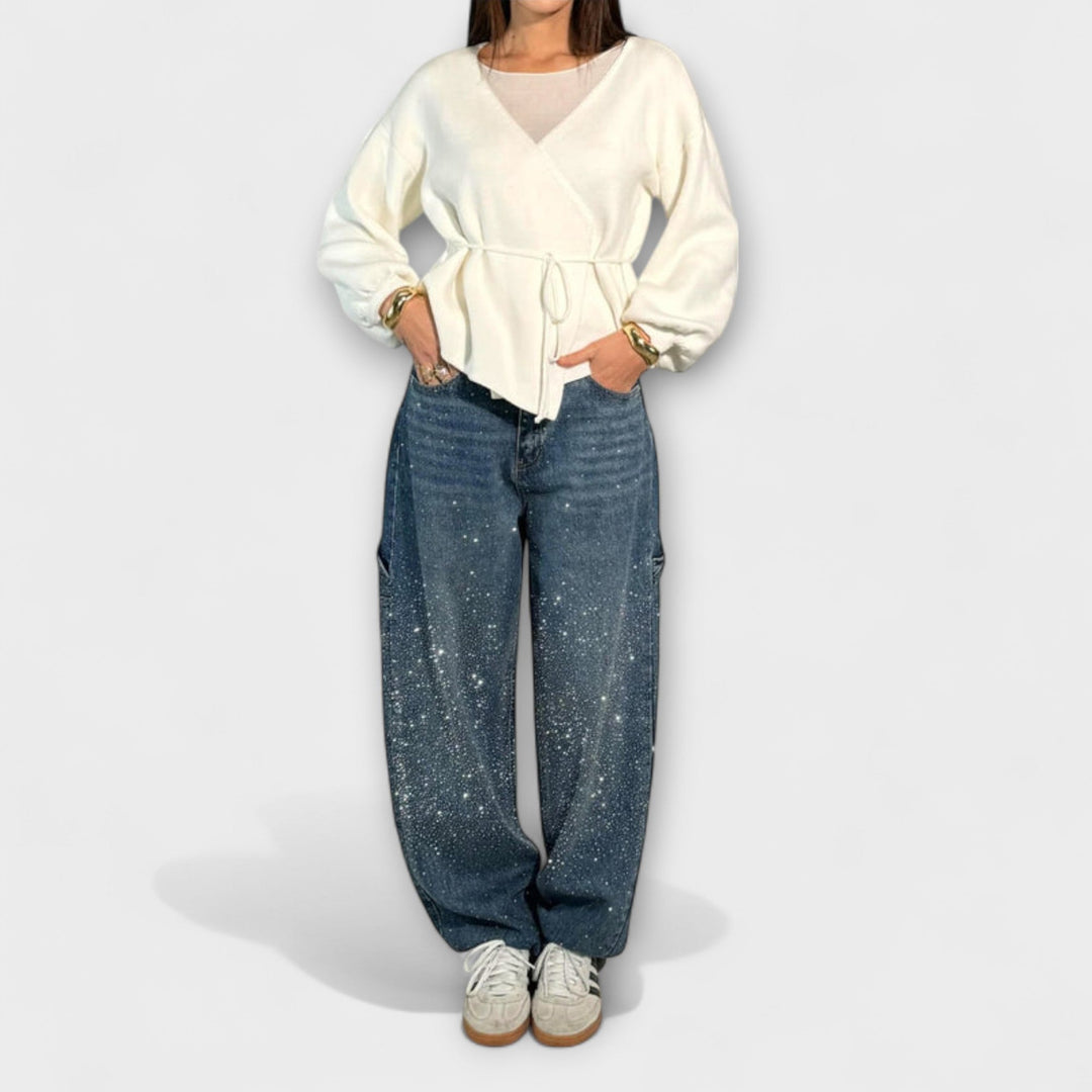 Fable - Shine Denim farkut ilmapallo-käsityöläistyylillä