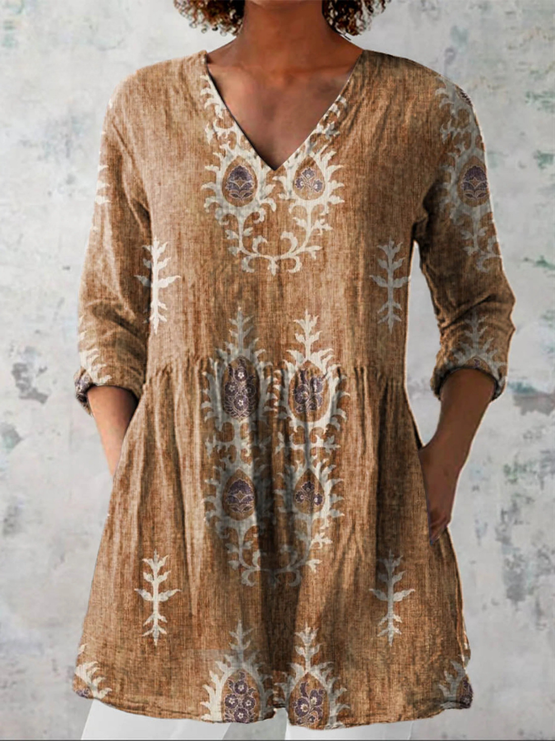Elise | Blouse Longue avec Col en V