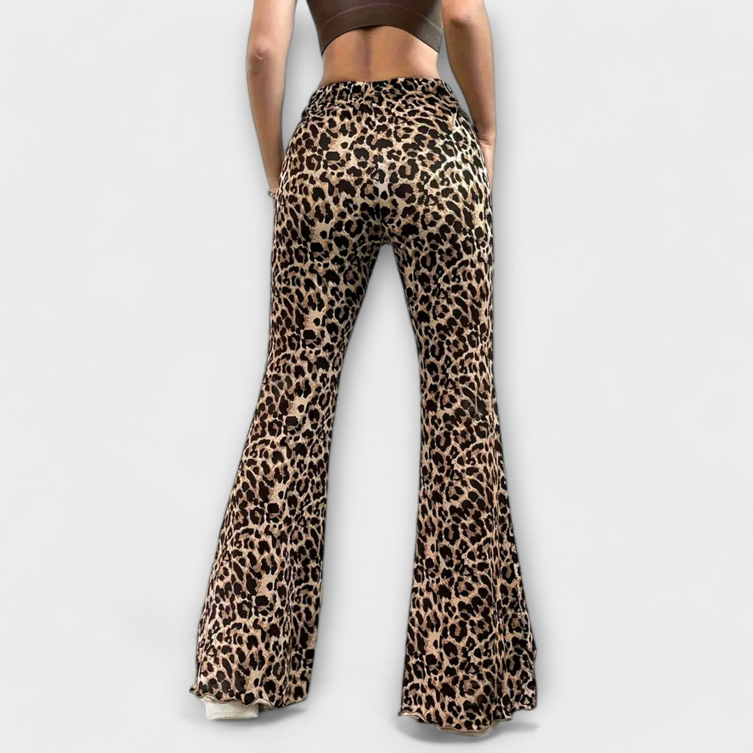 Leopardi-kuvioiset bootcut-housut