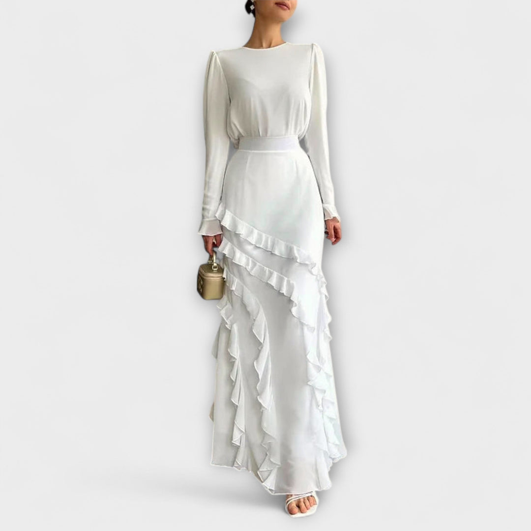 Fallon - Slim Fit Maxi-mekko 3D-helmiöillä