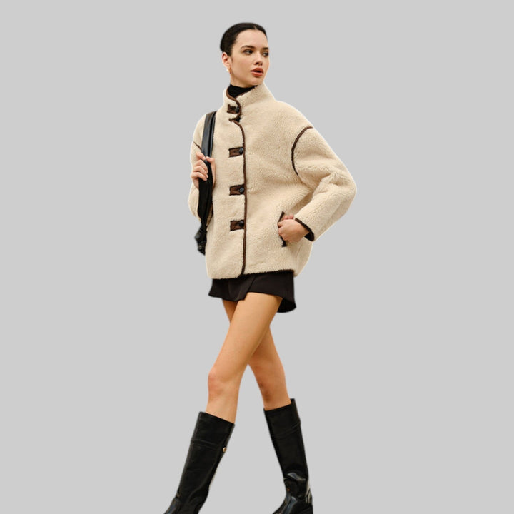 Zoe - Tyylikäs fleece-takki kontrastorein