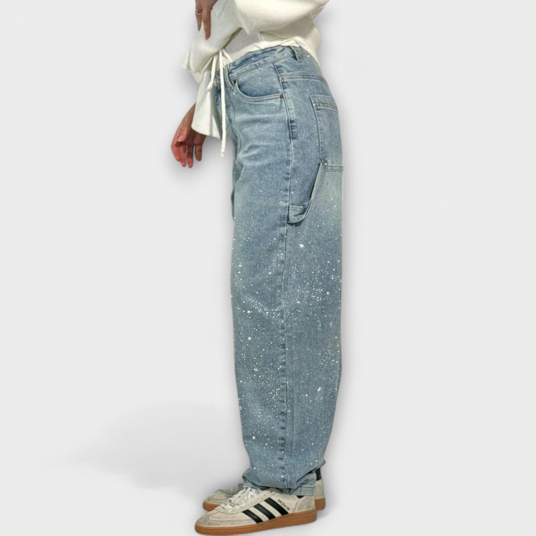 Fable - Shine Denim farkut ilmapallo-käsityöläistyylillä