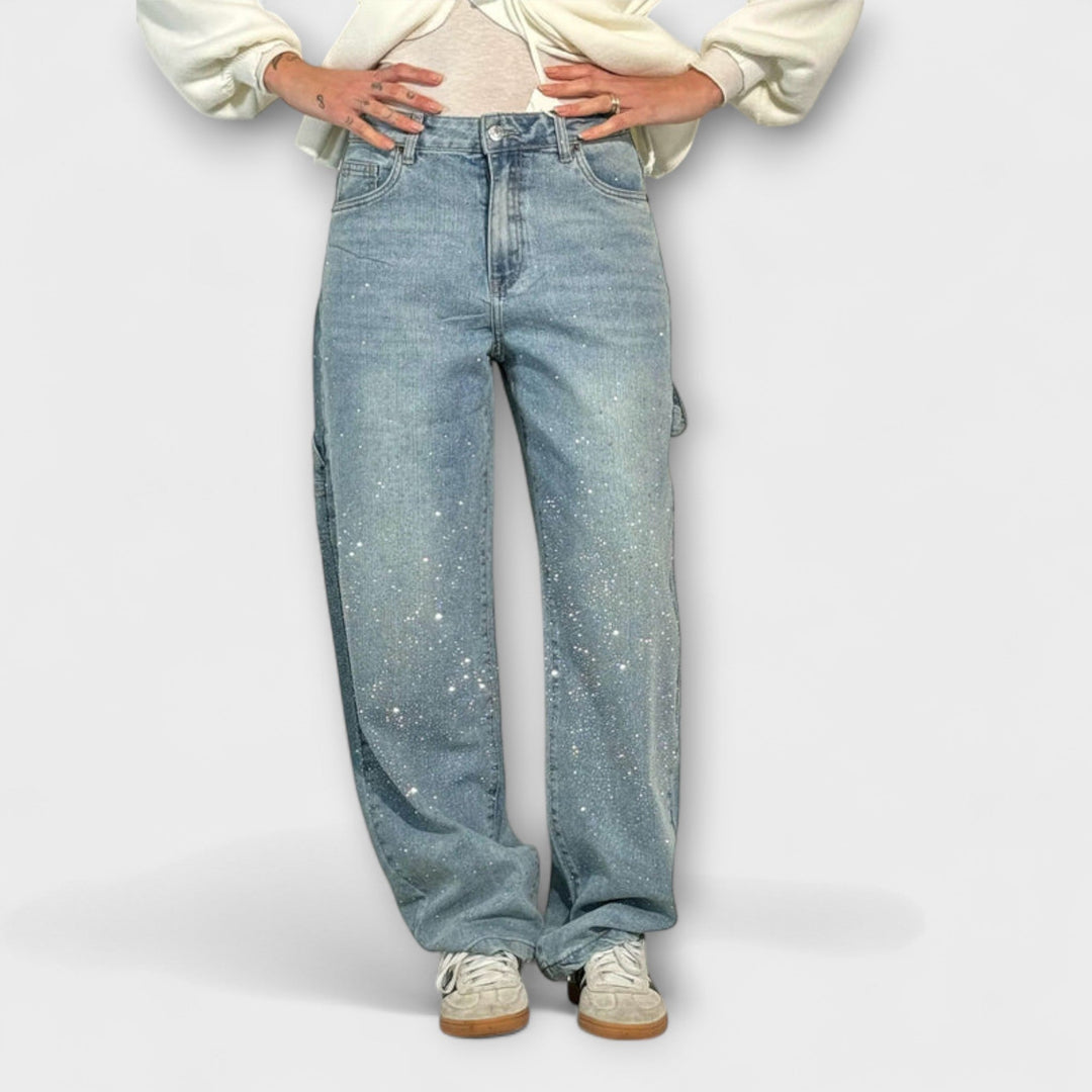 Fable - Shine Denim farkut ilmapallo-käsityöläistyylillä