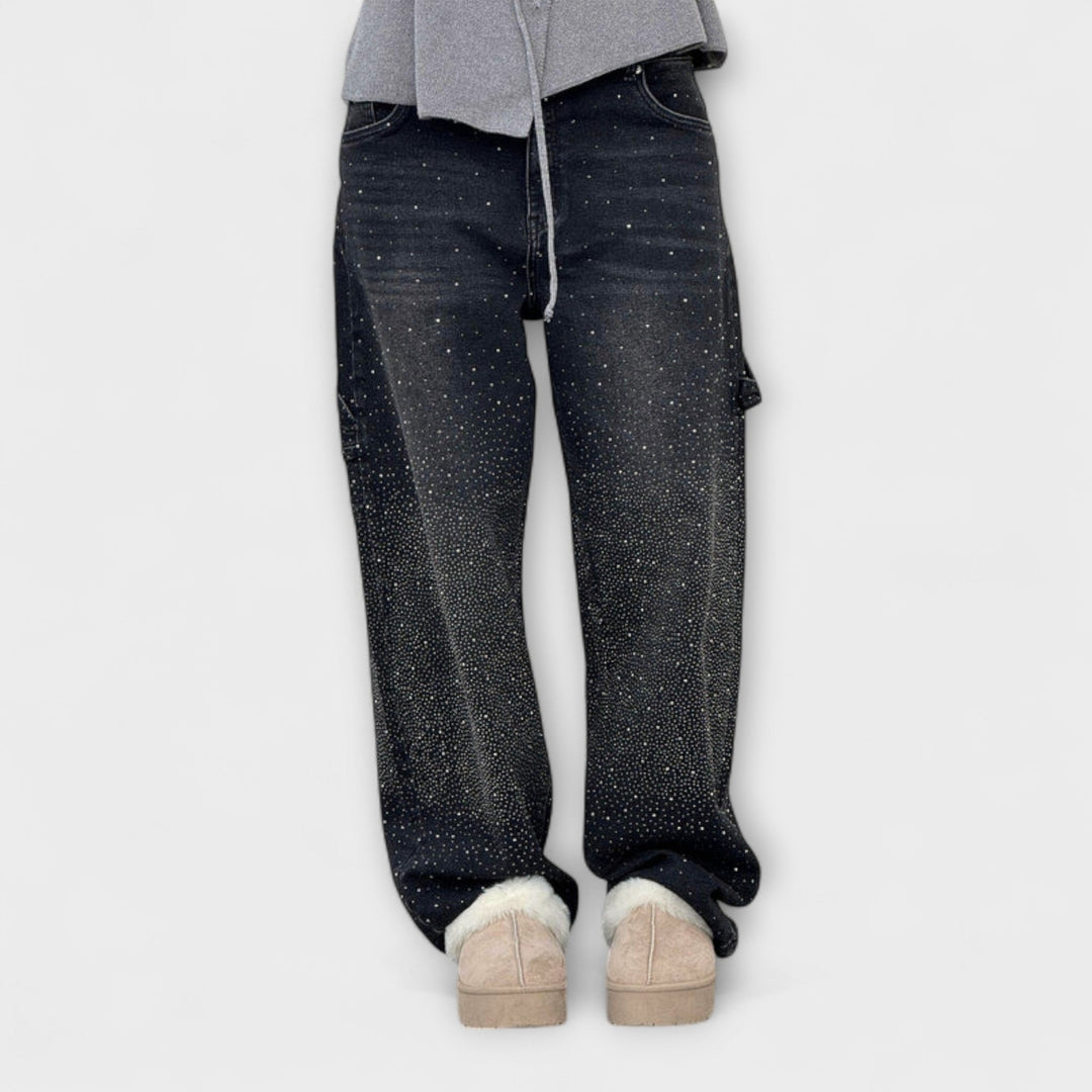 Fable - Shine Denim farkut ilmapallo-käsityöläistyylillä