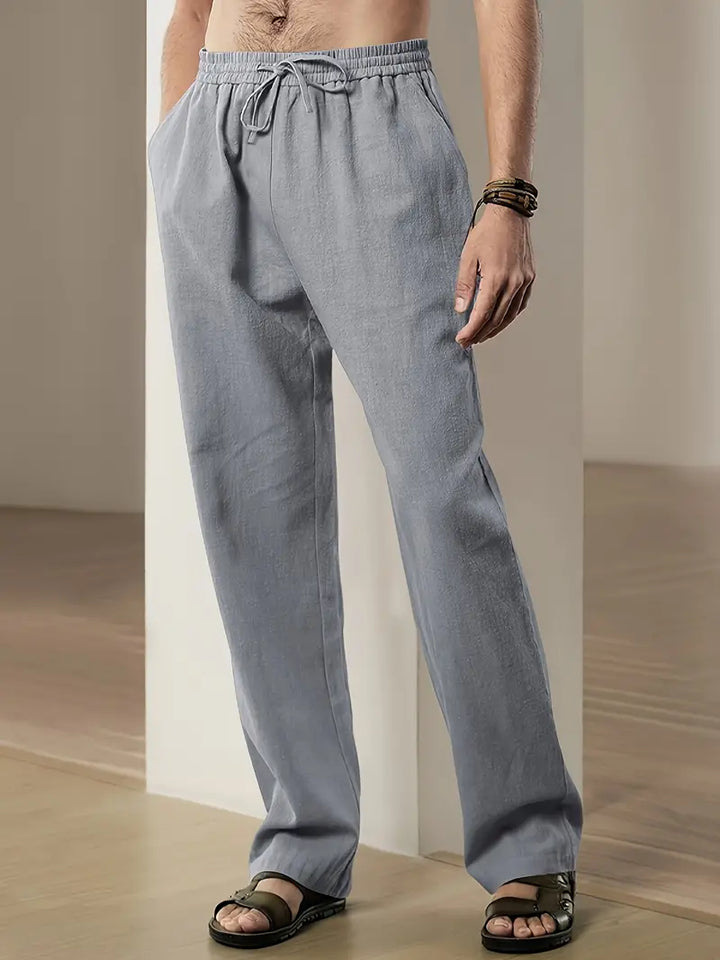 Baggy pellavahousut miehille