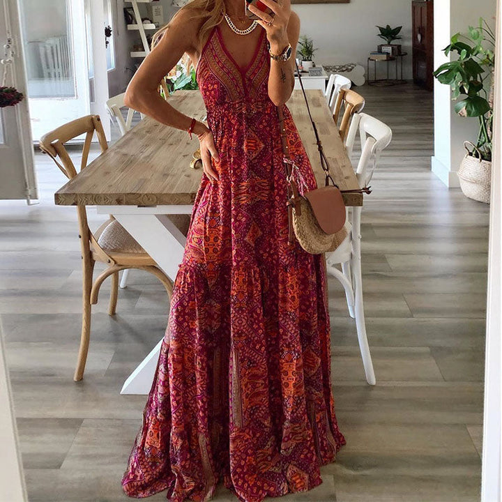 Gweneth - Olkaimeton Boho-mekko