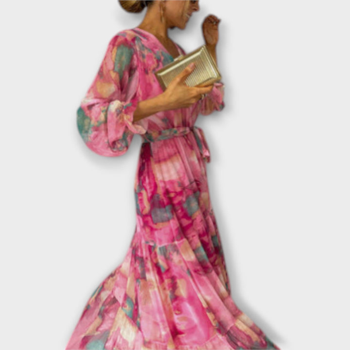Evelyn - Aquarelle Dream Maxi -mekko