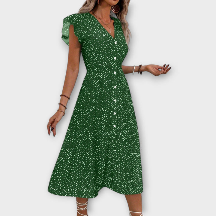 Tyylikäs polka tetri midi mekko