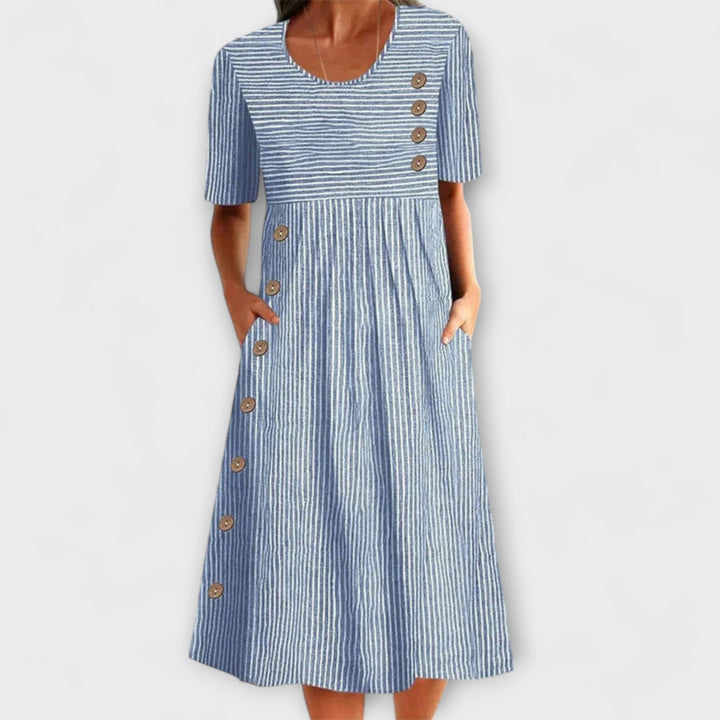 Luisa – Raidallinen Premium Midi-mekko