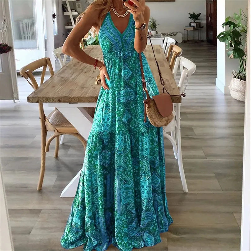Gweneth - Olkaimeton Boho-mekko